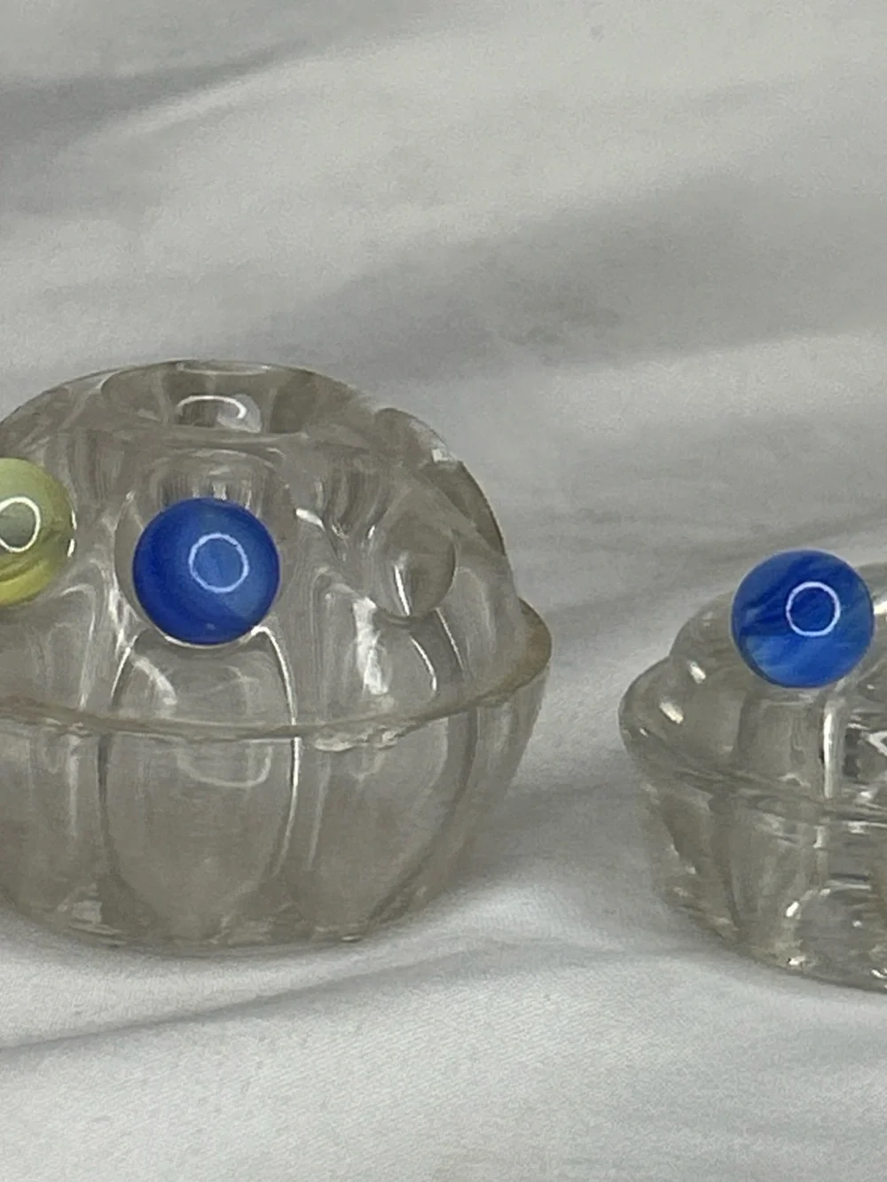 Clear Glass Decorative Frog for flower vase great marble display stands also
